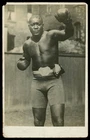 1915 JACK JOHNSON real photo postcard sent from Cuba boxing Willard fight
