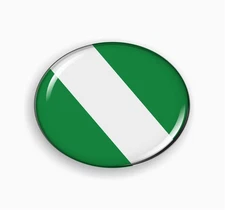 BestLicensePlateFrames Flag of Nigeria | 3D Domed CAR Emblem Badge Sticker Round