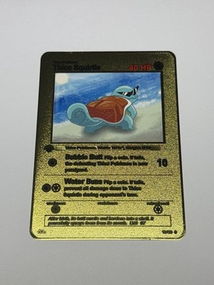 Thicc Squirtle Gold Metal High Quality Fan Art Card Funny Collectible Gift  Mint | eBay