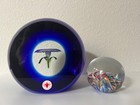Beranek Czech Blue Floral MAGNUM 6 1/4" Art Glass Paperweight  — photo 5