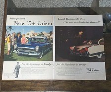 1954 Kaiser Sedan Vintage Print Ad 2 Page 20x14 1954 Kaiser Sedan Vintage Print Ad 2 Page 20x14
