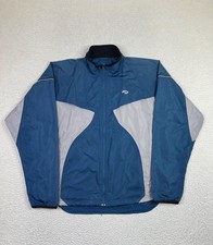 Brooks Running Jacket Mens Large Blue Gray MJ470 Windbreaker Zip Pockets