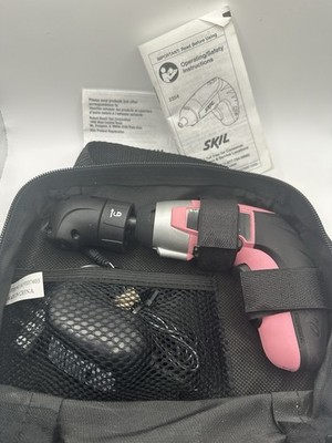 SKIL iXO Pink Lithium-Ion Cordless Palm Screwdriver Kit With Case Pre Owned