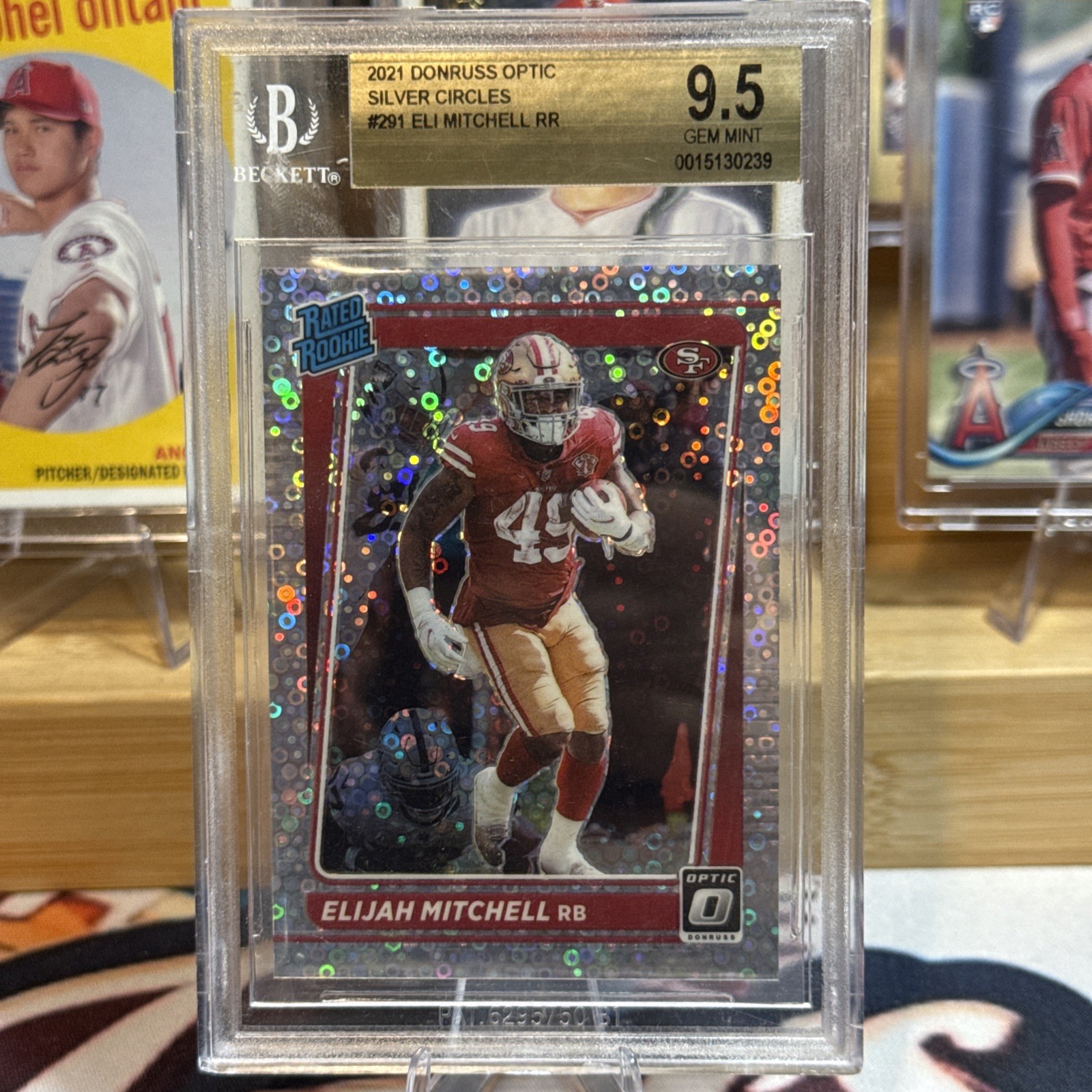 2021 Donruss Optic Elijah Mitchell /125 Silver Circles Rated Rookie BGS 9.5 #291
