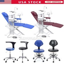 Portable Dental Folding Chair LED light+Turbine Unit/Doctor Assistant Stool
