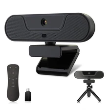 4K Webcam, UHD PTZ PC Camera with Speaker and 4 Microphones, Supporting Remot...
