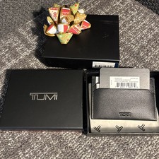 NWT - TUMI Nassau SLG Money Clip Card Case Black Texture Wallet Unisex MSRP $110