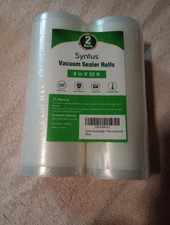 Syntus Vacuum Sealer Bags, 2 Rolls 8 X 50' Commercial Grade Bag Rolls, BPA Free