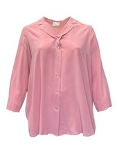 Marina Rinaldi Women's Pink Brina Silk Shirt Size 20W/29 NWT