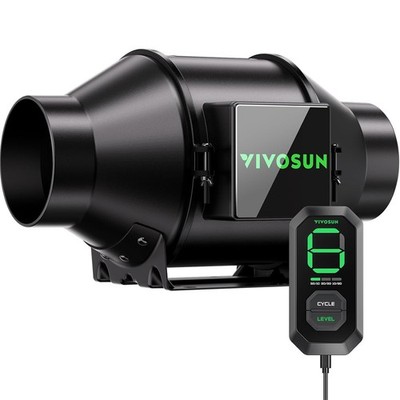 VIVOSUN AeroZesh G4 Rohrventilator 100mm 331m³/h EC Inline Fan W/ E12 Controller