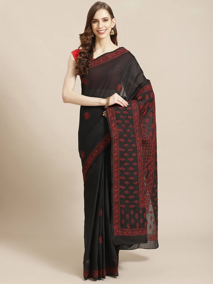 Sari multicolore en coton léger idéal pour les fêtes et cérémonies d'été
