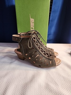 Earth Nubuck Leather Lace-Up Ankle Sandals Kristen 8 D Gladiator Dark Olive NIB