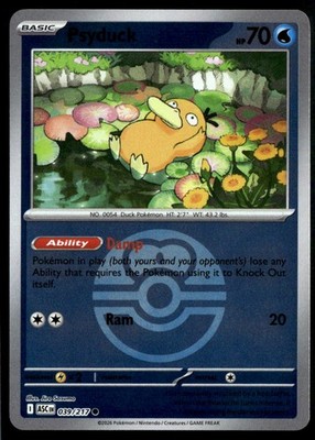Psyduck (Love Ball) 039/217 Common Ascended Heroes Pokemon Reverse Holo NM