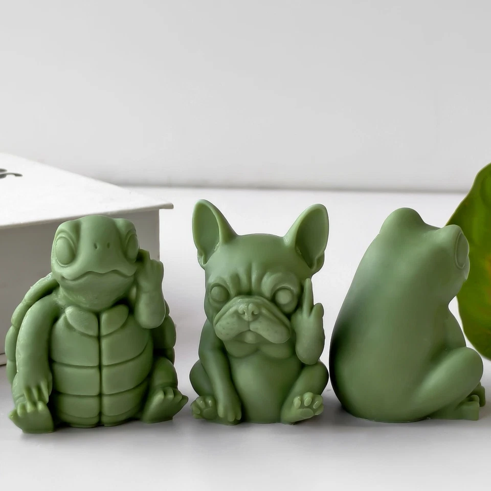 Moldes para velas de animales 3D pilar molde de jabón de silicona hágalo usted mismo moldes de cera artesanales hechos a mano Foto 2 de 4