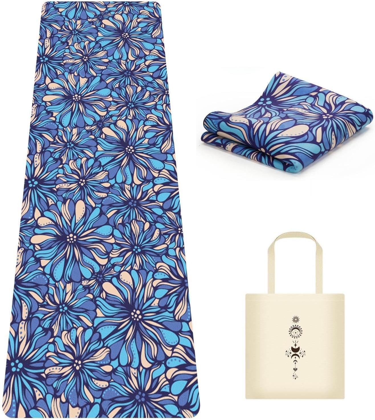 Foldable Suede Yoga Mat - Tear-Resistant Non-Slip Durable Fitness Mat for Travel