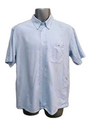 Lacoste Hemd Kurzarm Blau Gr. 40 Casuals BEIZT, !!️