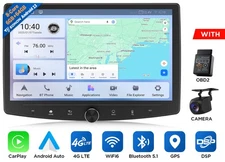 10.1" 6+64 2DIN Car Monitor Stereo Wireless CarPlay GPS Navi 4G Rotatable Screen