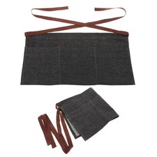 2pcs Waitress Apron with Pockets: Half Denim Server Apron with 3-pockets for