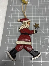 Lori Miller Collection Whispering Pines 2007 Folk Art Santa Star Skates