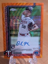 2025 Topps Chrome - David Festa  RC Auto Orange Wave /25 Twins