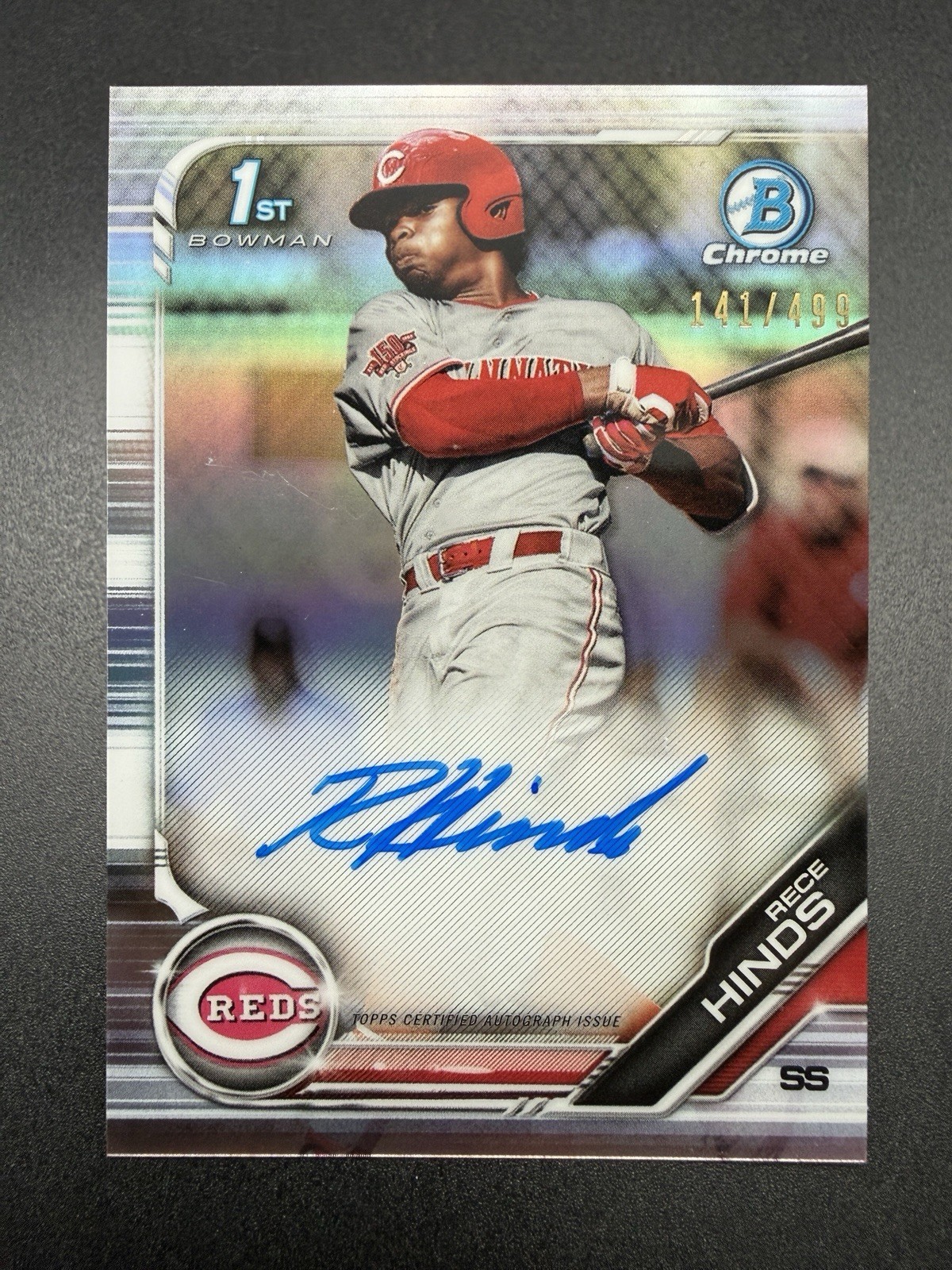 2019 Bowman Chrome 1st Bowman Auto Rece Hinds /499 #CDA-RH RC Cincinnati Reds