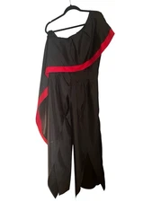 The M Label by Menesia Women Jumpsuit One Shoulder Wide Split Leg Black Custom