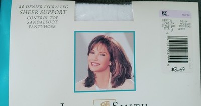 Vintage Jaclyn Smith Kmart White Control Top Sheer Support Kmart Panty Hose D