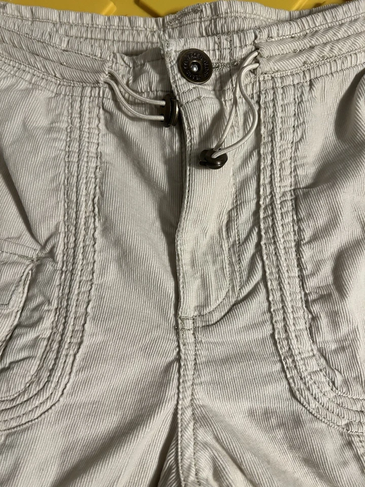 Vtg Y2K Faded Glory Womens Corduroy Cargo Pants Tapered Embroidery Beige Size 10 - Image 3 of 4