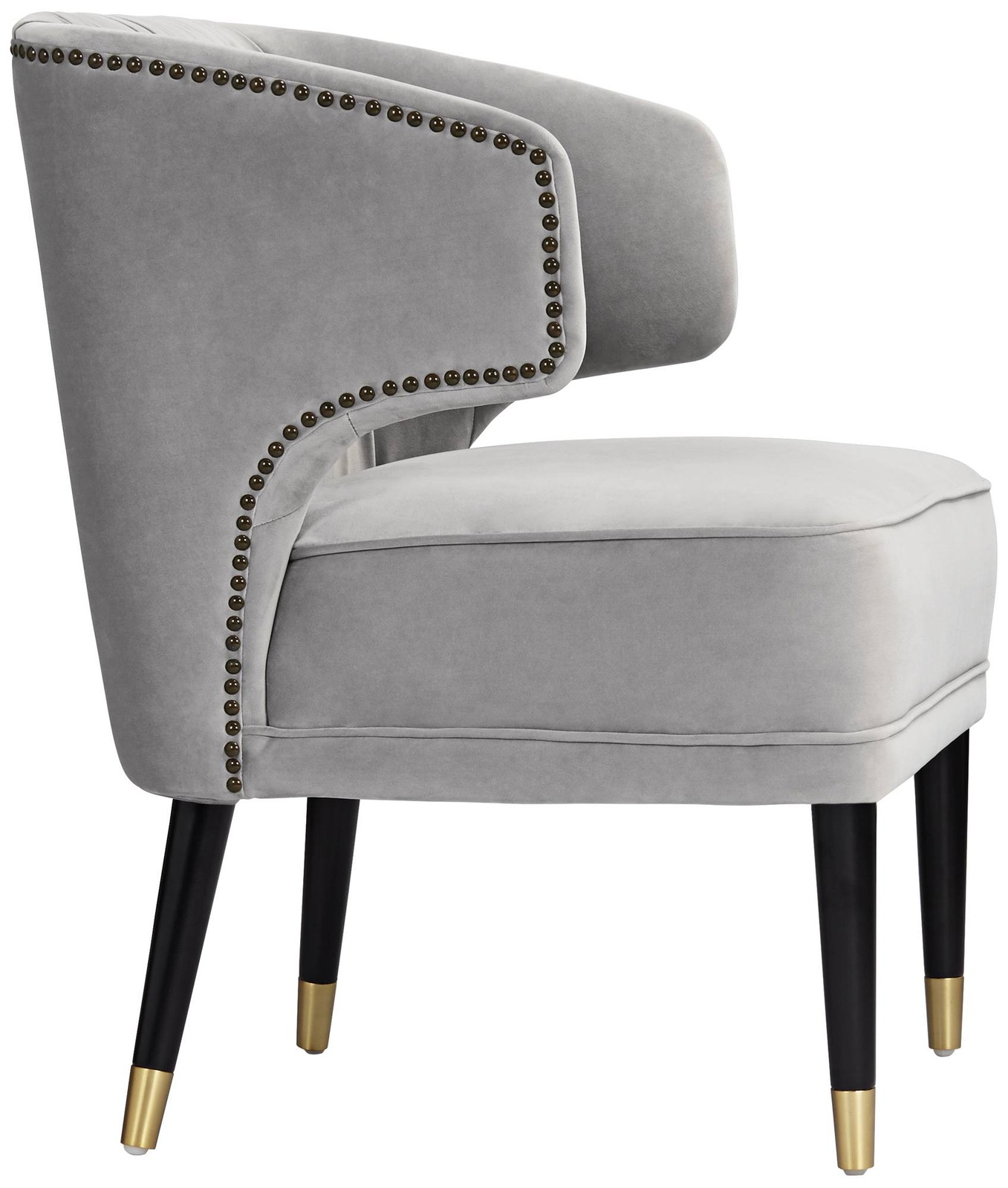 55 Downing Street Caroline 24" Wide Gray Velvet Pleat Modern Armchair