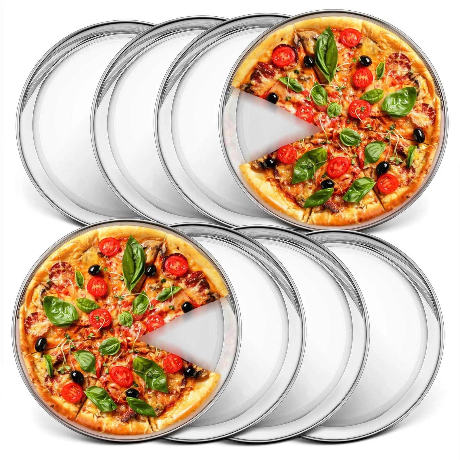 10 Inch Pizza Pan, Stainless Steel Round Pizza Tray Baking Pans, Pizzas Plate...
