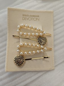 Dolce & Gabbana Gold Pearl Devotion Hair Clips Dolce and Gabbana Hair Clip | eBay main image 2