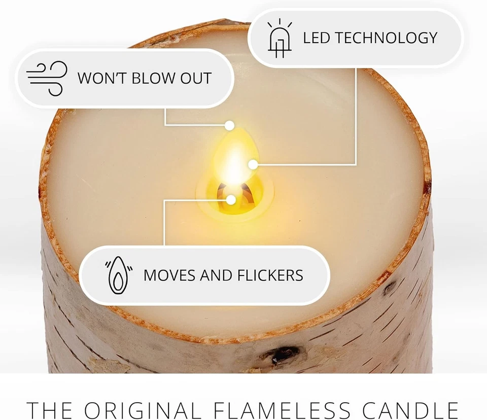 Luminara Vela LED Llama Móvil a Batería Sin Llama, 4" x 5.3" - Marrón Foto 3 de 4