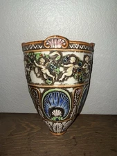 Beautiful Vintage Hand Painted Wall Pockets-Maruhon Ware | Made in Japan Cherubs