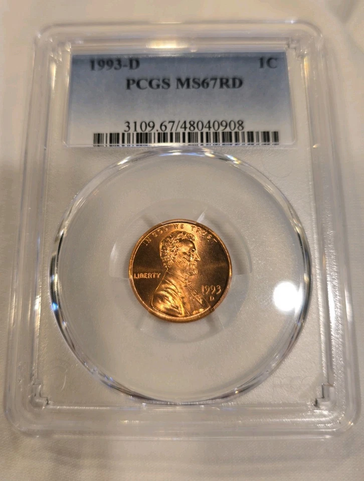 1993 D Lincoln Memorial Cent PCGS MS67RD - Gem Specimen - Image 3 of 3
