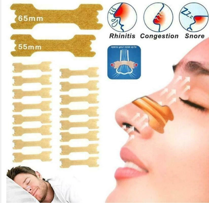 100PCS Better Breath Nasal Strips Aid Nasal Nose Strips Easy Stop Snoring  Sleep