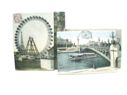 4 calamite frigo PARIGI cartoline vintage Tour Eiffell, Arc de Triomphe, Senna - Foto 1 di 9