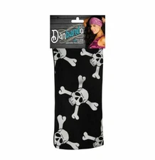 Black Silver Skull Crossbones Danbando Bandanna Head Wrap Sweatband Headband