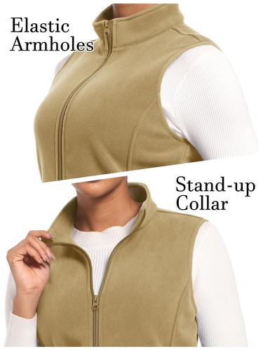 Damen Fleece Weste Oberbekleidung ärmellos leicht Zip Jacken warm weich Westen - Bild 22 von 132