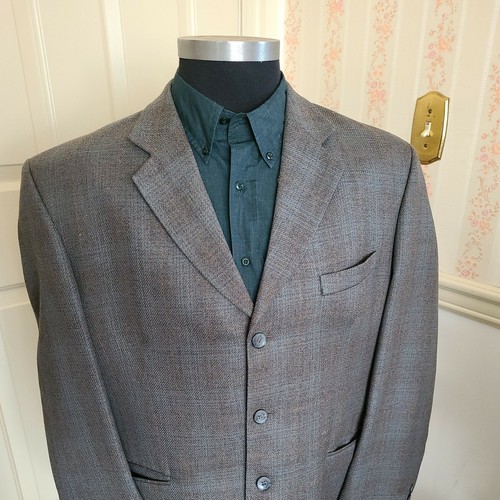Men's 44R Blazer Gray Remo Mantelli Suit Jacket Sport Coat Business Career - Picture 2 of 10