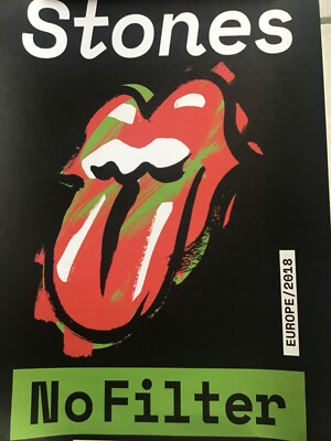 ROLLING STONES POSTER EUROPE 2018 NO FILTER VOM VIP PACKAGE BROWN SUGAR TOP