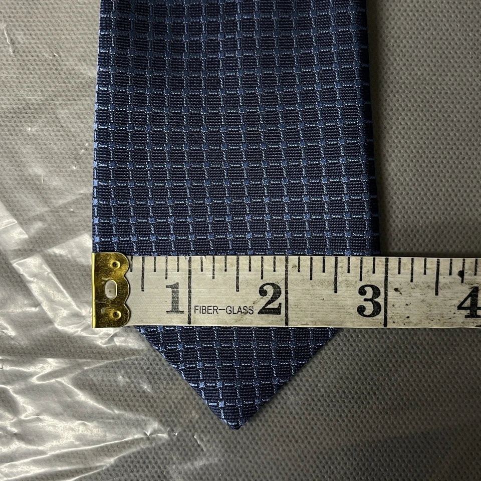 John Varvatos Neck Tie Luxury Narrow Width suitBlue Black Designer Suit Handmade - Image 4 of 4