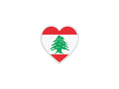 Aufnäher Thermotransfer Gedrucktes Abzeichen Flagge Herz RL Libanon