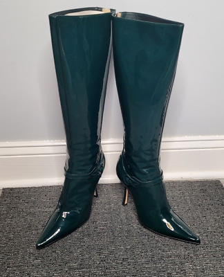 Jimmy Choo Bottle Patent Leather Green Boots - Sz 38 | eBay