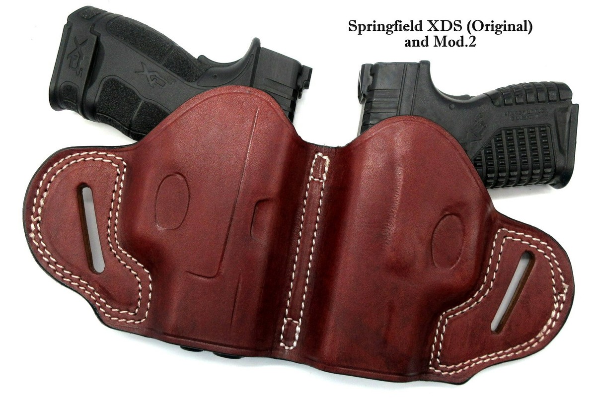 CEBECI Leather 2-GUN Small of Back Belt Holster for SIG P938/KIMBER MICRO 9