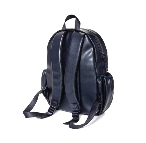 Mochila de piel sintética a cuadros de búfalo para mujer - azul marino () Foto 3 de 3