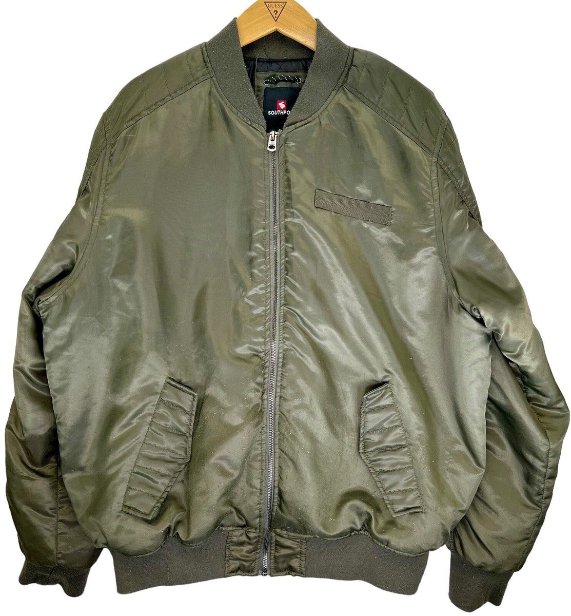 Vintage Y2K Southpole Bomber Jacket Mens XL Olive Green