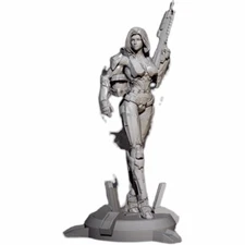 1:24 resin figure model kit Space Female Warrior Unassembled Unpainted