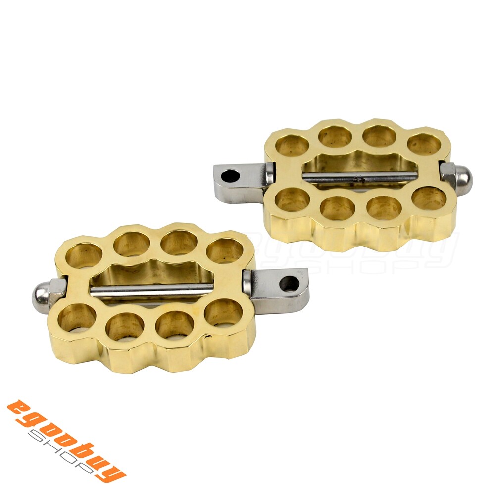 Brass Motorcycle Foot Peg Footrest Pedal Pad For Harley Dyna Sportster