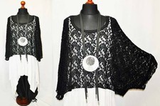 Lagenlook BIG-Überwurf-edele Spitze BLACK 46,48,50,52,54,56,XXL,XXXL,XXXXL