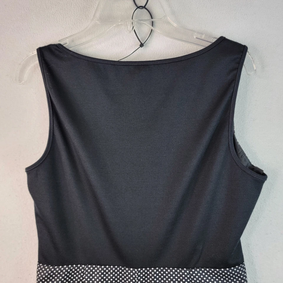 Vestido The Limited para mujer negro a lunares sin mangas cremallera lateral cuello barco talla 4 Foto 4 de 4
